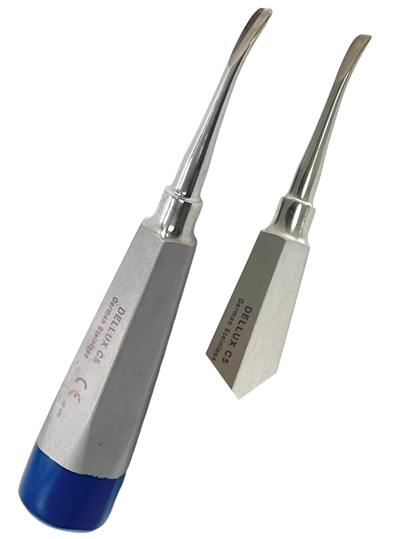 artlab -Dental Luxating Elevator Dental Root Elevators Straight Curved Tip-Periotome Luxating Elevator Apical Root Dental Elavators Extracting Extraction (Elevator cvd 5mm Blue) - Image 2
